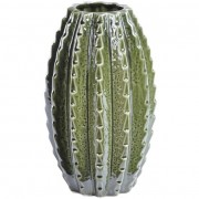Large Green Ceramic Cactus Vase 